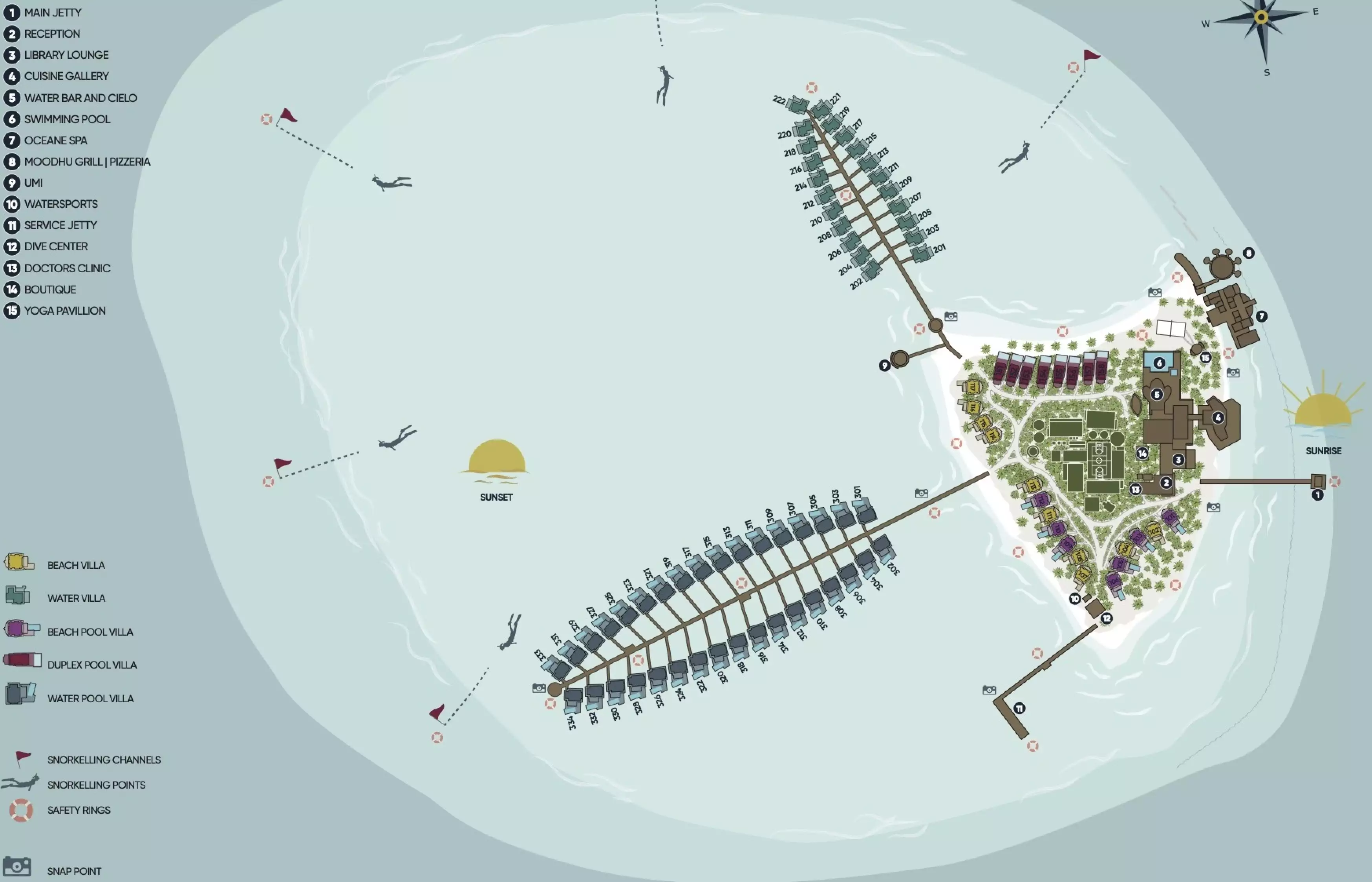 Outrigger Maldives Maafushivaru Resort Map